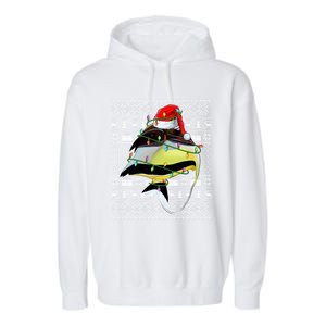 Angelfish Fish Lover Santa Hat Ugly Angelfish Christmas Gift Garment-Dyed Fleece Hoodie