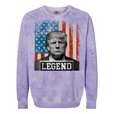 American Flag Legend Trump Mug Shot 2024 President Colorblast Crewneck Sweatshirt