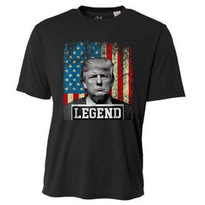 American Flag Legend Trump Mug Shot 2024 President Cooling Performance Crew T-Shirt