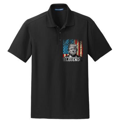 American Flag Legend Trump Mug Shot 2024 President Dry Zone Grid Polo