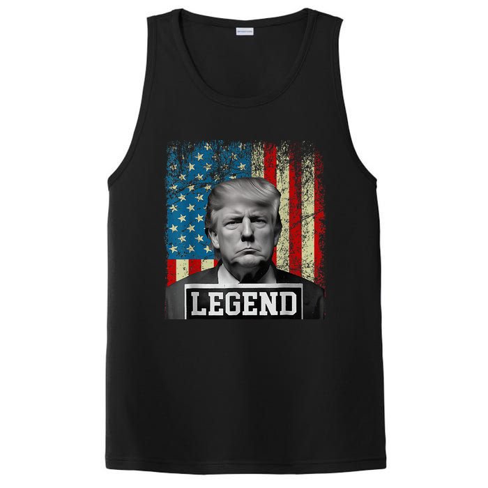 American Flag Legend Trump Mug Shot 2024 President PosiCharge Competitor Tank