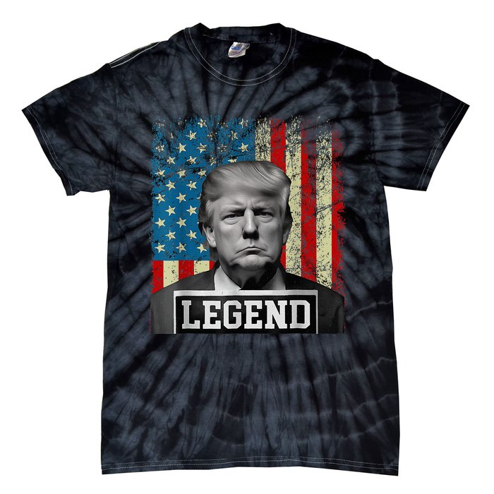 American Flag Legend Trump Mug Shot 2024 President Tie-Dye T-Shirt