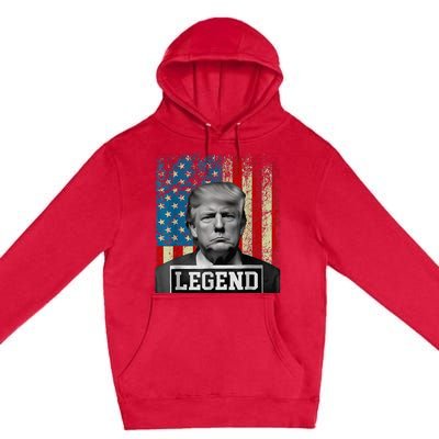 American Flag Legend Trump Mug Shot 2024 President Premium Pullover Hoodie