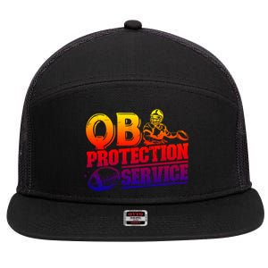 American Football Line Qb Protection Service Great Gift 7 Panel Mesh Trucker Snapback Hat