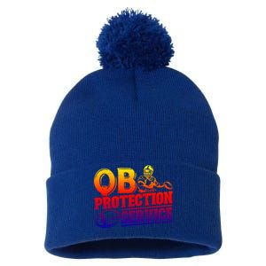 American Football Line Qb Protection Service Great Gift Pom Pom 12in Knit Beanie