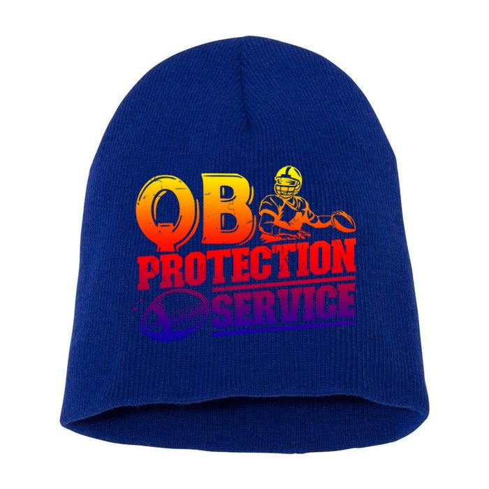 American Football Line Qb Protection Service Great Gift Short Acrylic Beanie