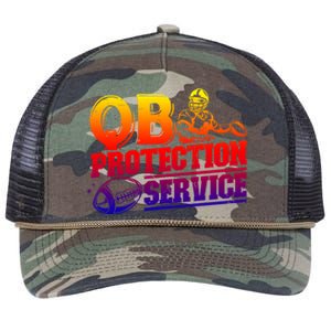 American Football Line Qb Protection Service Great Gift Retro Rope Trucker Hat Cap