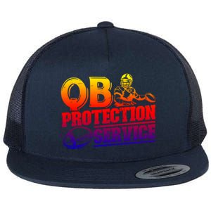 American Football Line Qb Protection Service Great Gift Flat Bill Trucker Hat