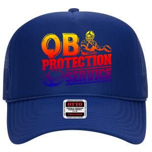 American Football Line Qb Protection Service Great Gift High Crown Mesh Back Trucker Hat