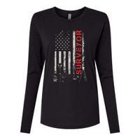 American flag land Surveyor surveying puns engineer Womens Cotton Relaxed Long Sleeve T-Shirt