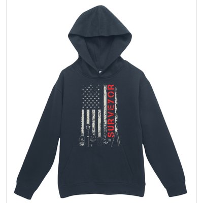 American flag land Surveyor surveying puns engineer Urban Pullover Hoodie