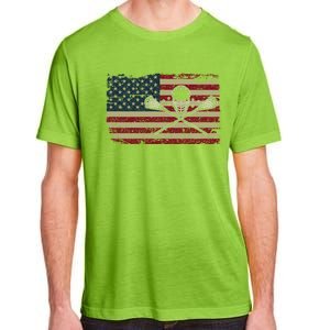 American Flag Lacrosse Usa Lax Player Gift Idea Great Gift Adult ChromaSoft Performance T-Shirt