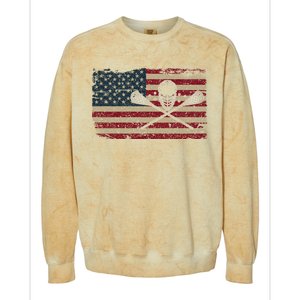 American Flag Lacrosse Usa Lax Player Gift Idea Great Gift Colorblast Crewneck Sweatshirt