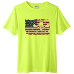 American Flag Lacrosse Usa Lax Player Gift Idea Great Gift Tall Fusion ChromaSoft Performance T-Shirt