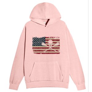 American Flag Lacrosse Usa Lax Player Gift Idea Great Gift Urban Pullover Hoodie