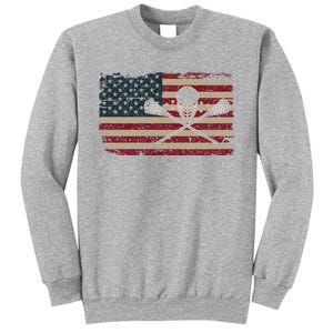 American Flag Lacrosse Usa Lax Player Gift Idea Great Gift Sweatshirt