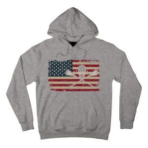 American Flag Lacrosse Usa Lax Player Gift Idea Great Gift Tall Hoodie