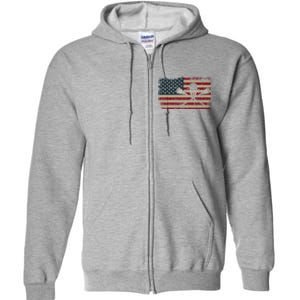 American Flag Lacrosse Usa Lax Player Gift Idea Great Gift Full Zip Hoodie