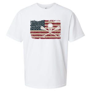 American Flag Lacrosse Usa Lax Player Gift Idea Great Gift Sueded Cloud Jersey T-Shirt