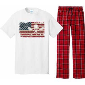 American Flag Lacrosse Usa Lax Player Gift Idea Great Gift Pajama Set