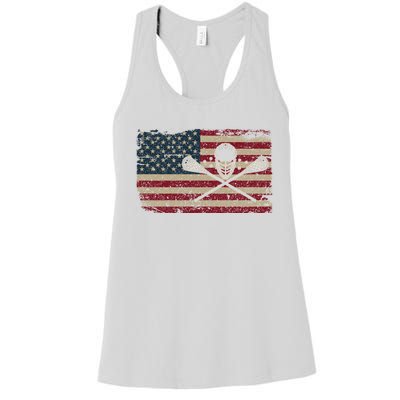 American Flag Lacrosse Usa Lax Player Gift Idea Great Gift Women's Racerback Tank