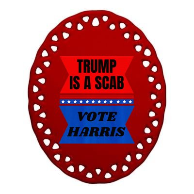 Antitrump Fun Laundry Detergent Vote Harris 2024 Ceramic Oval Ornament