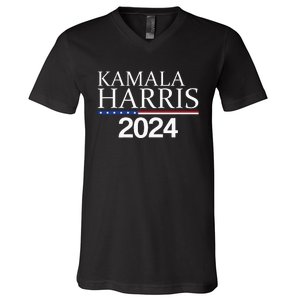 American Flag Logo Kamala Harris 2024 V-Neck T-Shirt