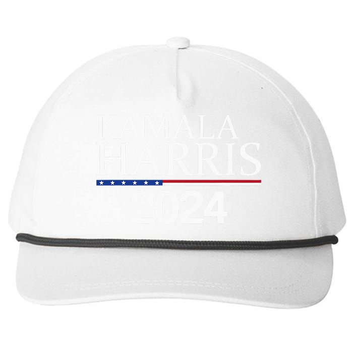 American Flag Logo Kamala Harris 2024 Snapback Five-Panel Rope Hat