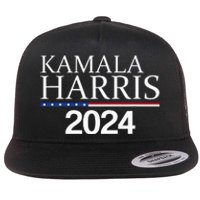 American Flag Logo Kamala Harris 2024 Flat Bill Trucker Hat