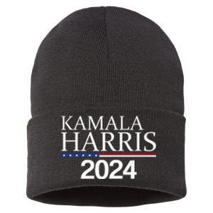 American Flag Logo Kamala Harris 2024 Sustainable Knit Beanie