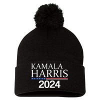 American Flag Logo Kamala Harris 2024 Pom Pom 12in Knit Beanie