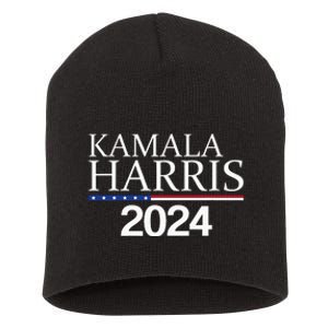 American Flag Logo Kamala Harris 2024 Short Acrylic Beanie