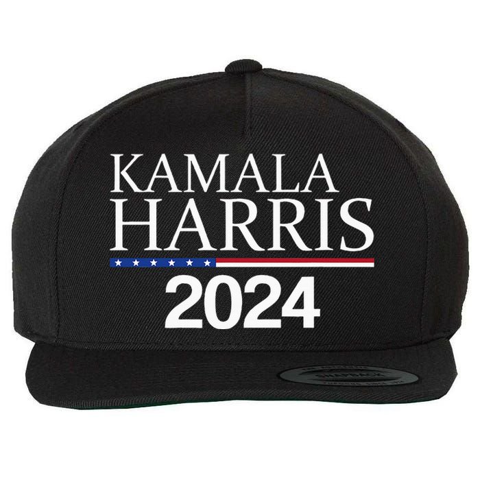 American Flag Logo Kamala Harris 2024 Wool Snapback Cap