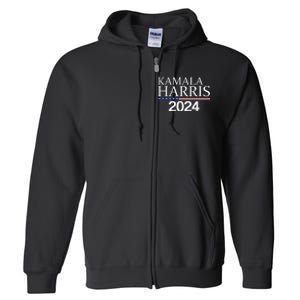 American Flag Logo Kamala Harris 2024 Full Zip Hoodie