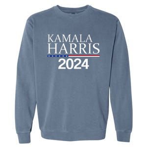 American Flag Logo Kamala Harris 2024 Garment-Dyed Sweatshirt