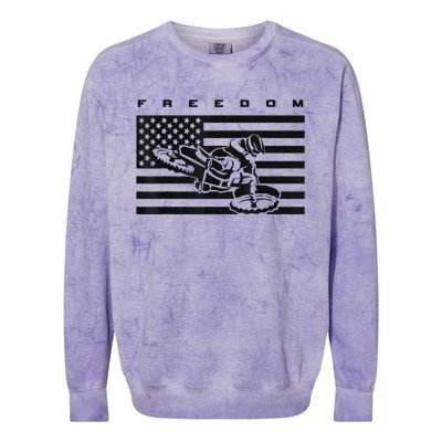 American Flag Motocross Apparel Motocross Dirt Bike Colorblast Crewneck Sweatshirt