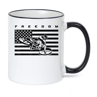 American Flag Motocross Apparel Motocross Dirt Bike 11oz Black Color Changing Mug