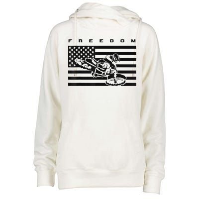 American Flag Motocross Apparel Motocross Dirt Bike Womens Funnel Neck Pullover Hood