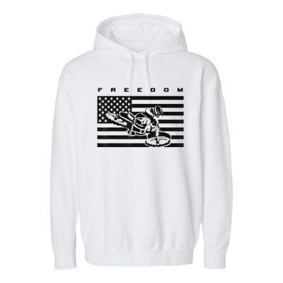 American Flag Motocross Apparel Motocross Dirt Bike Garment-Dyed Fleece Hoodie