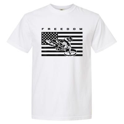 American Flag Motocross Apparel Motocross Dirt Bike Garment-Dyed Heavyweight T-Shirt