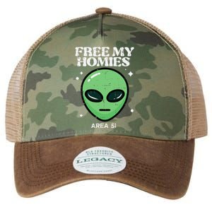 Alien Free My Homies Area 51 Funny Ufo Legacy Tie Dye Trucker Hat