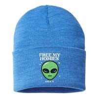 Alien Free My Homies Area 51 Funny Ufo Sustainable Knit Beanie