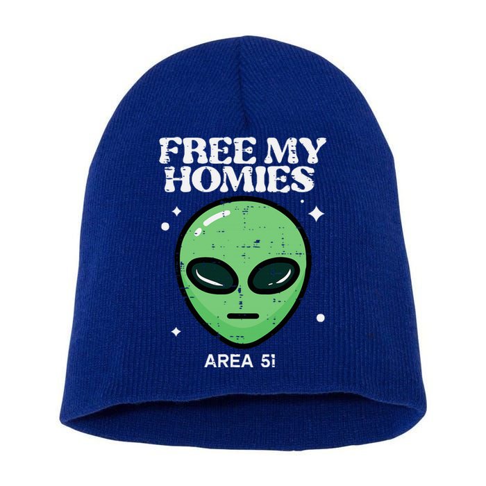 Alien Free My Homies Area 51 Funny Ufo Short Acrylic Beanie