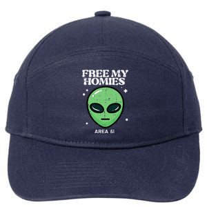 Alien Free My Homies Area 51 Funny Ufo 7-Panel Snapback Hat