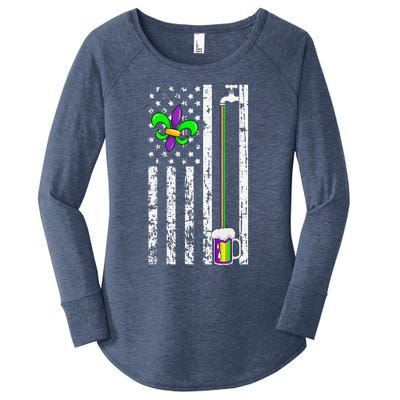 American Flag Mardi Gras Carnival Parade Masquerade Party Women's Perfect Tri Tunic Long Sleeve Shirt