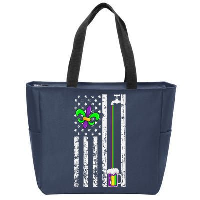 American Flag Mardi Gras Carnival Parade Masquerade Party Zip Tote Bag