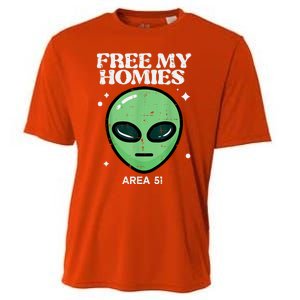 Alien Free My Homies Area 51 Funny Ufo Cooling Performance Crew T-Shirt