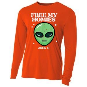 Alien Free My Homies Area 51 Funny Ufo Cooling Performance Long Sleeve Crew