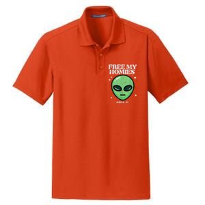 Alien Free My Homies Area 51 Funny Ufo Dry Zone Grid Polo