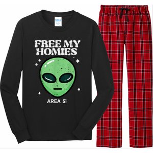 Alien Free My Homies Area 51 Funny Ufo Long Sleeve Pajama Set